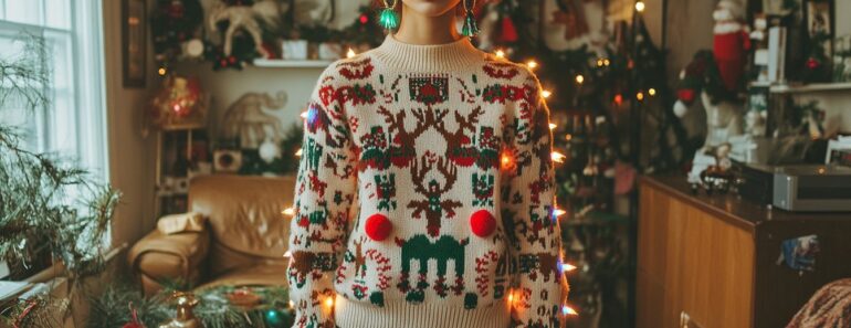 Comment créer une tenue de Noël unique avec un pull kitsch et des accessoires tendance
