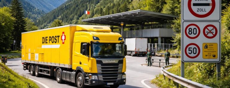 Transport routier en Suisse avec les normes douanières et La Poste Suisse