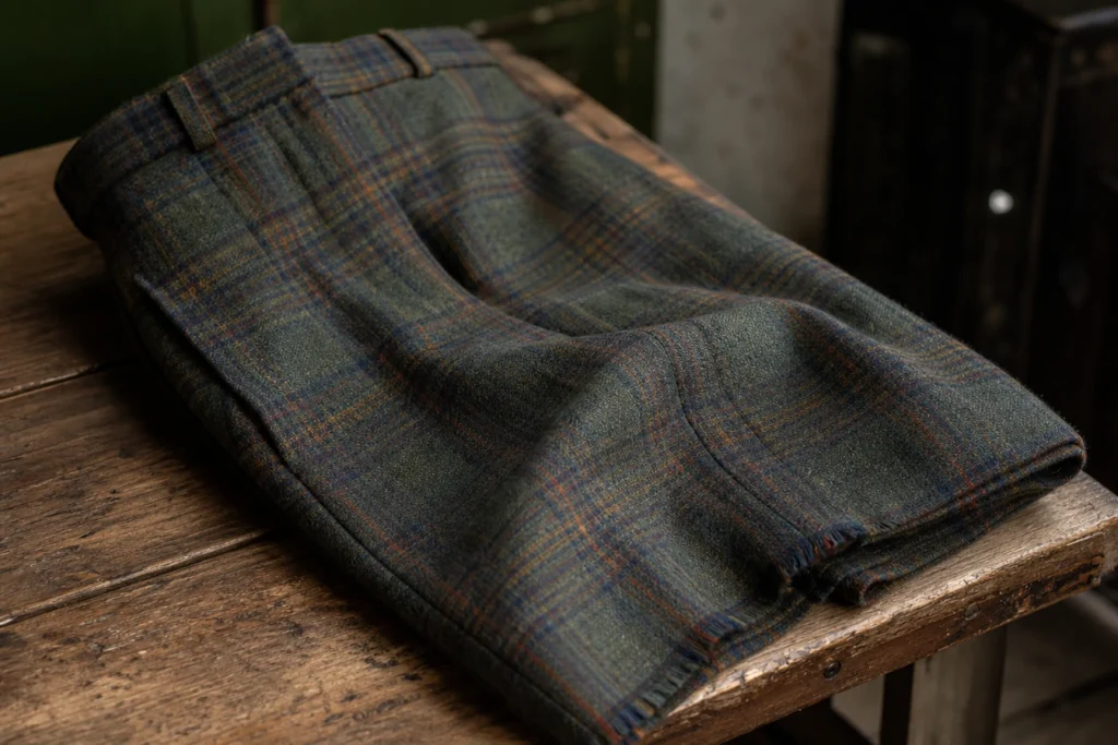 Reconnaître un pantalon écossais de qualité rien qu&rsquo;au toucher et à la coupe
